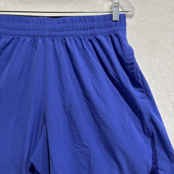 Under Armour Elevated Woven 2.0 Purple Blue Men's Large Fitted Athletic Shorts - Picture 3 of 14